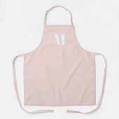 Monogram zwarte roze aangepast initiaal minimalist schort (Voorkant)