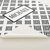 Monogram zwarte ruitvormig sherpa deken (3/4)