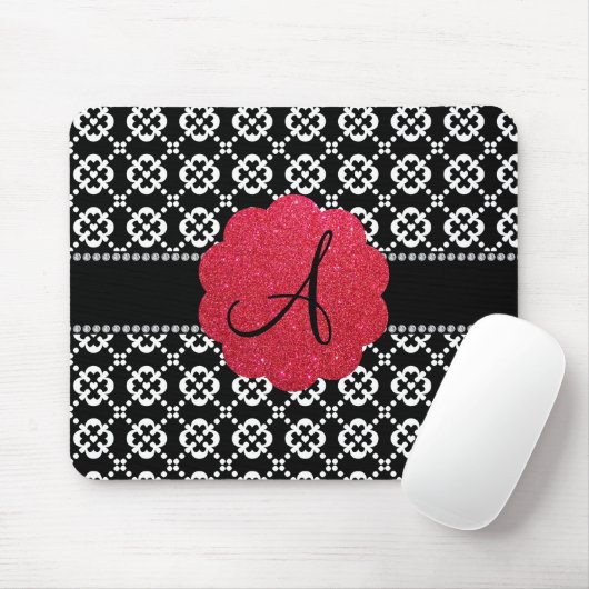 Monogram zwarte sierharten muismat (Met muis)