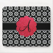 Monogram zwarte sierharten muismat (Voorkant)