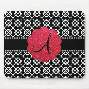 Monogram zwarte sierharten muismat