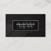 Monogram | Zwarte slanke dunne strepen Visitekaartje (Voorkant)