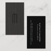 Monogram | Zwarte textuur Visitekaartje (Voorkant / Achterkant)