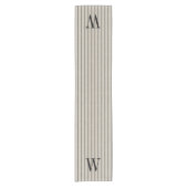 Monogram zwarte toneelstrips | Moderne bosbouw Korte Tafelloper (Voorkant)
