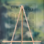 Monogram Zwarte Typografie Trouwstoel Grafiek Acryl Bord (Neutraal)
