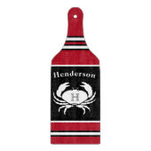 Monogram zwarte witte krab snijplank (Voorkant)