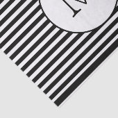 Monogram zwarte & witte strepen tissuepapier (Detail)