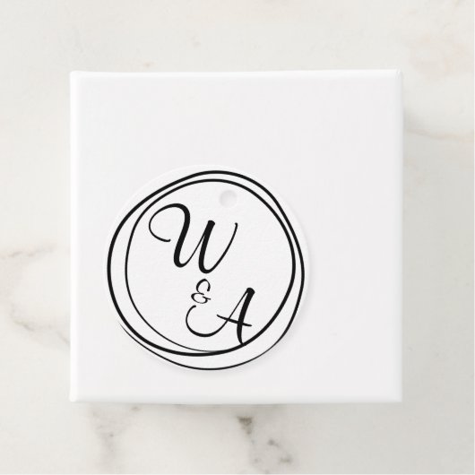 Monograma com duas letras bedankjes labels (In situ)