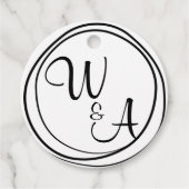 Monograma com duas letras bedankjes labels (Voorkant)