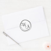 Monograma com duas letras ronde sticker (Envelop)