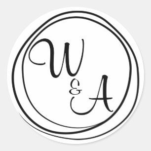 Monograma com duas letras ronde sticker