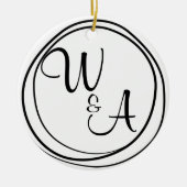 Monograma para casal Estilo Rústico Farmhouse Keramisch Ornament (Voorkant)