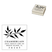 Monogramadres handgetekende botanische bladeren 	rubberstempel (Gestempeld)