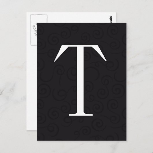 Monogrambrief T Briefkaart (Voorkant / Achterkant)