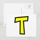 Monogrambrief T Briefkaart (Voorkant / Achterkant)