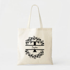 Monogrambrief T gepersonaliseerde Canvas tas split