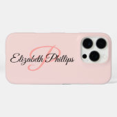 Monogrambrief van Chic Girly Misty Roos Case-Mate iPhone Case (Achterkant (horizontaal))