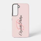 Monogrambrief van Chic Girly Misty Roos Samsung Galaxy Hoesje (Achterkant)