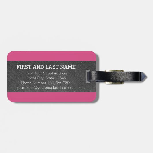 Monogrambrief van het karton A met Bright Chevrons Bagagelabel (Achterkant horizontaal)