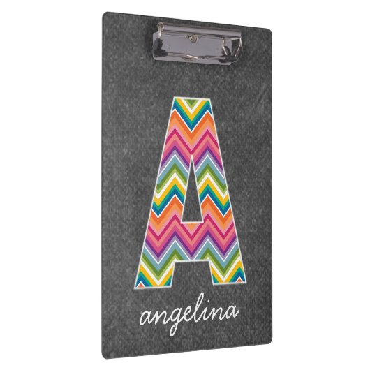 Monogrambrief van het karton A met Bright Chevrons Klembord (Rechts)