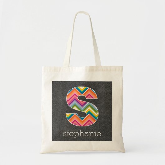 Monogrambrief van het karton S met heldere kadaver Tote Bag (Voorkant)