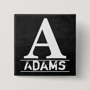 Monogrambrieven van Chalkboard Vierkante Button 5,1 Cm