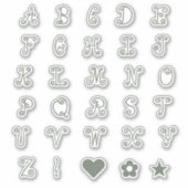 Monogrambrieven van het Initiaal Fun Swirly Sage A Sticker (Voorkant)