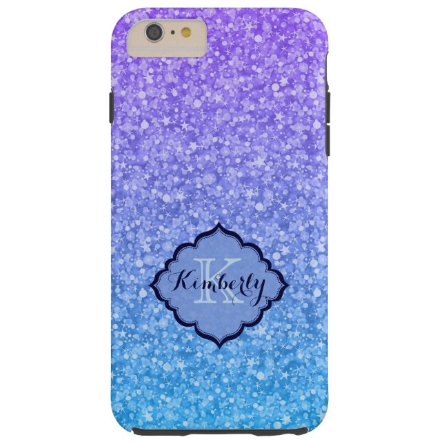 Monogramch kleurrijk glitter en sparkles Pattern Case-Mate iPhone Case (Achterkant)
