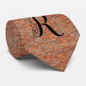 Monogramed bakstenen muur stropdas (Opgerold)