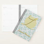 Monogramed  behang blauw ongedateerd planner (Display)