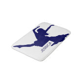 Monogramed Black Dancer Silhouette IllustrationBlu Badmat (Gekanteld)
