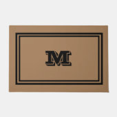 Monogramed bruin en zwart deurmat (Voorkant)