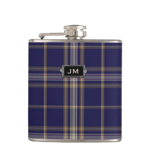 Monogramed Clan Baker Tartan Spelfles Heupfles