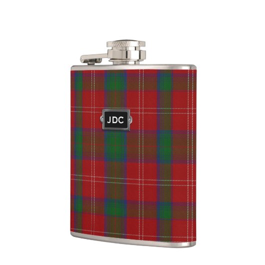 Monogramed Clan Chisholm Tartan Pset Flask Heupfles (Links)