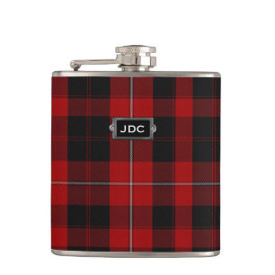 Monogramed Clan Cunningham Tartan Pset Flask Heupfles