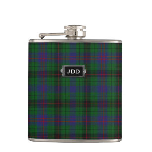 Monogramed Clan Davidson Tartan Plotselfles Heupfles