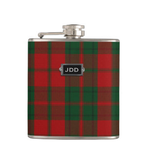 Monogramed Clan Drummond Tartan Pset Flask Heupfles