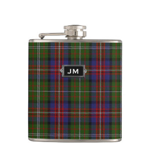 Monogramed Clan Hargis Tartan Pset Flask Heupfles