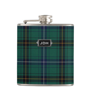 Monogramed Clan Henderson Tartan Pset Flask Heupfles
