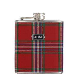 Monogramed Clan MacFarlane Tartan Pset Flask Heupfles
