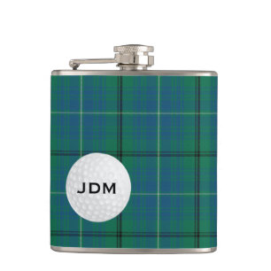 Monogramed Clan Mayhew Tartan Plaid Golf Flask Heupfles