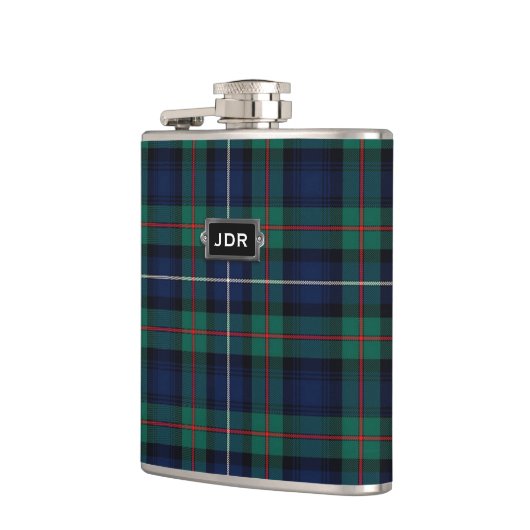 Monogramed Clan Robertson Tartan Pset Flask Heupfles (Links)