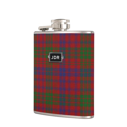 Monogramed Clan Ross Tartan Pset Flask Heupfles (Links)