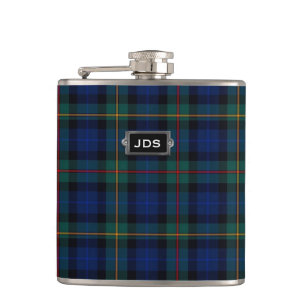Monogramed Clan Smith Tartan Pset Flask Heupfles