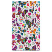 Monogramed Colorful Butterflies & Flowers Pattern Klein Cadeauzakje (Voorkant)