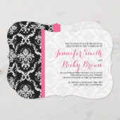 Monogramed Elegant Zwart & Wit Bruiloft Kaart (Voorkant / Achterkant)