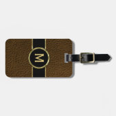 Monogramed Faux Leather  look Bagagelabel (Voorkant horizontaal)