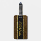 Monogramed Faux Leather  look Bagagelabel (Achterkant verticaal)