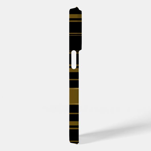 Monogramed Gold & Black Stripes Pattern Case-Mate iPhone Case (Achterkant / Rechts)