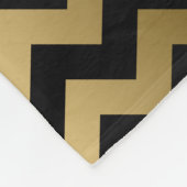 Monogramed Gold en zwarte zigzag Chevron Fleece Deken (Hoek)